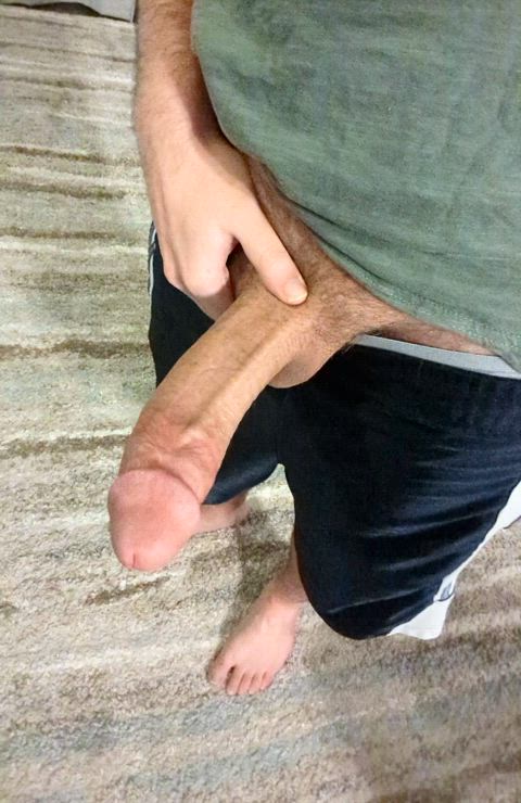 Up late after a long Friday, stroking my thick cock