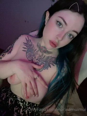 big tits kawaii girl long hair nsfw onlyfans sensual tattoo tits gif