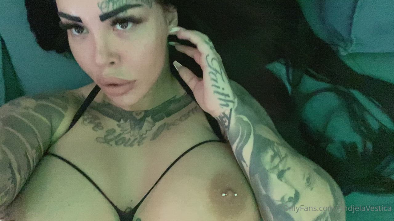 Big Tits Fishnet Solo Tattoo gif