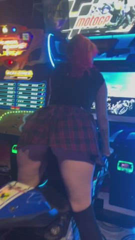 alt ass booty bubble butt goth public skirt twerking upskirt gif