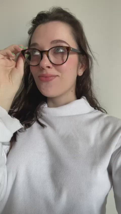 brunette onlyfans fansly british glasses tongue fetish uk gif