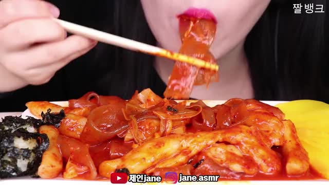 제인_엽기떡볶이 중국당면 리얼사운드 먹방-4