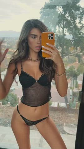 lingerie model selfie gif