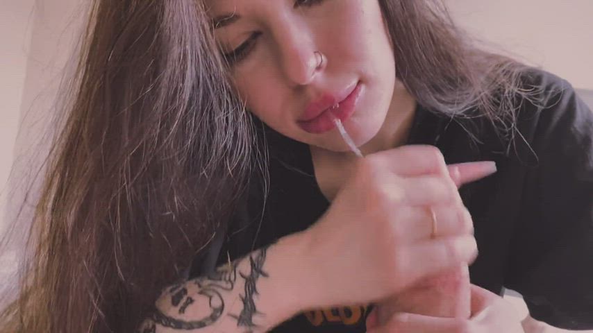 blowjob brunette cute tiktok gif