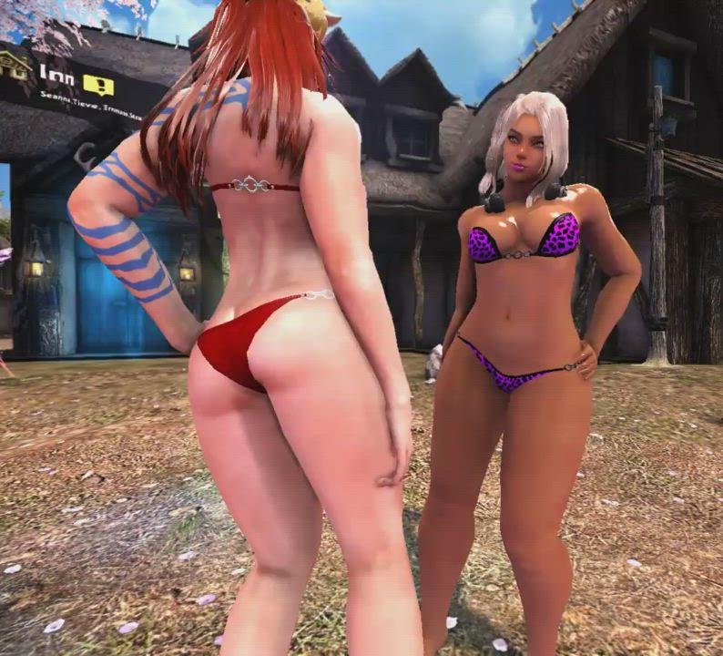 3D Big Ass Bikini Dancing Hentai Oiled Redhead Swimsuit Tattoo Thick gif