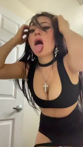 ahegao solo tits gif