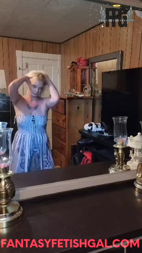 big tits blonde boobs dancing dress homemade natural tits swimsuit thick tits gif