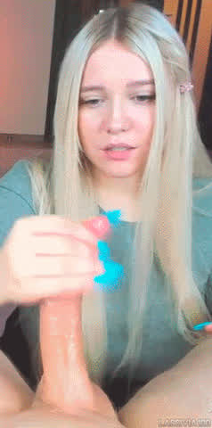 Blonde Cam Camgirl Eye Contact Handjob Jerk Off Russian Vertical Webcam gif