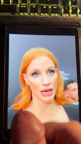 celebrity cum cumshot jessica chastain tribute gif