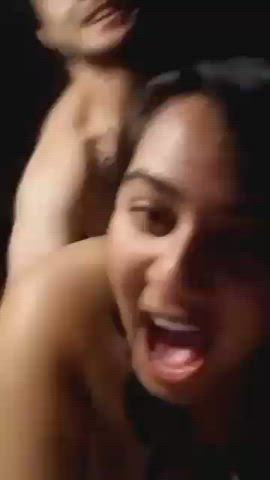 Desi girl's boob jiggles while fucking in doggystyle