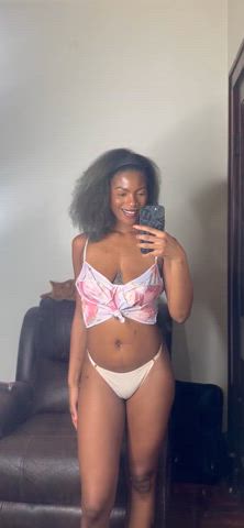 19 years old amateur cute ebony lingerie natural tits onlyfans petite solo tits gif