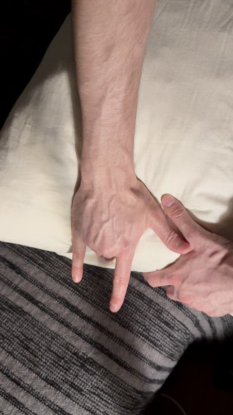 dominant male two hands hands gif