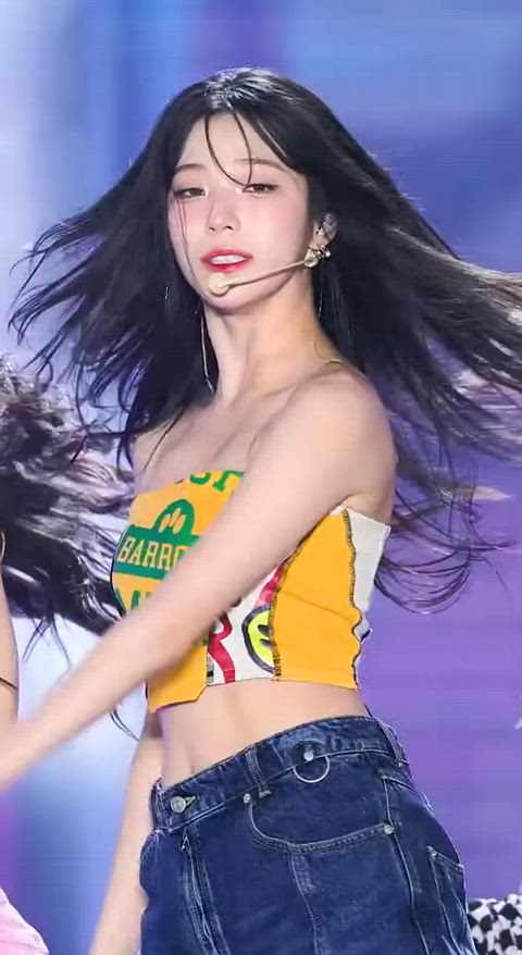 abs armpit armpits asian brunette dancing korean long hair kpop gif