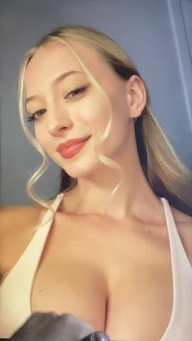 babe blonde boobs cum cumshot tiktok tribute gif