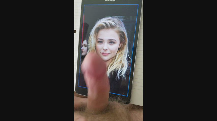 Cockslapping Chloe Grace Moretz all over her cute face