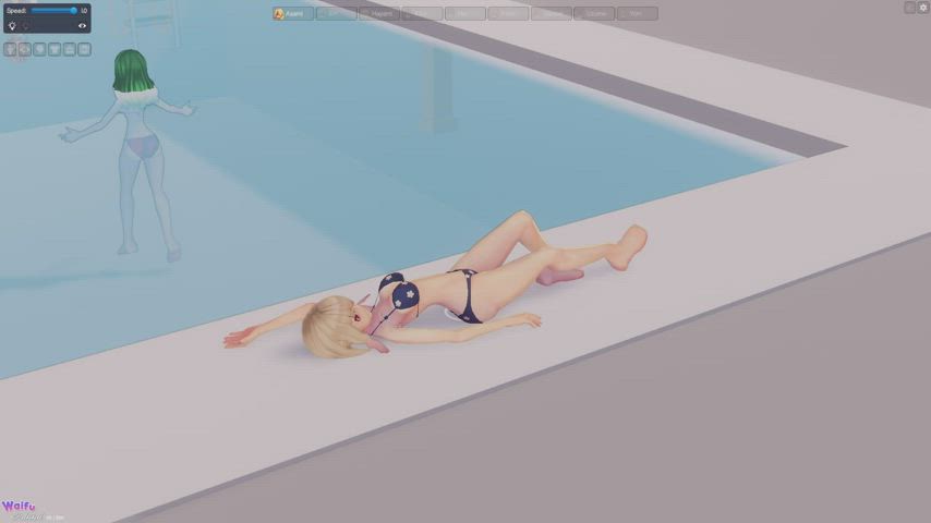 3D Groping Swimsuit gif