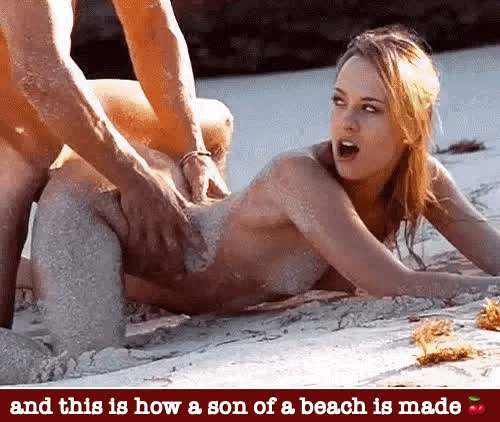 beach blonde caption doggystyle funny porn small tits teen r/fuckoutdoors gif