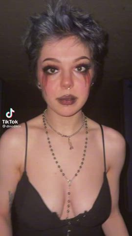 Cleavage Goth TikTok gif