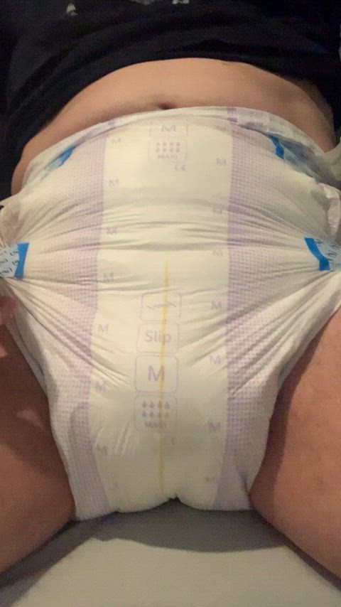 diaper male peeing pissing rubbing solo wet wetting gif