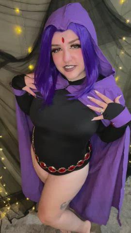 ahegao cosplay emo goth raven tongue fetish gif