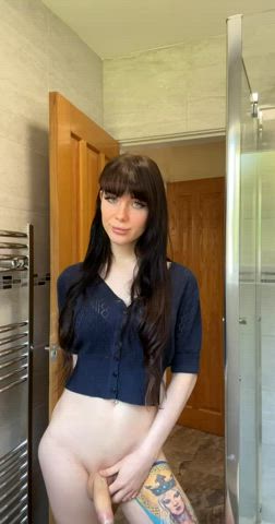 brunette trans trans woman trans-girls gif