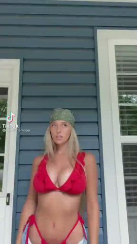 Big Tits Blonde TikTok White Girl gif