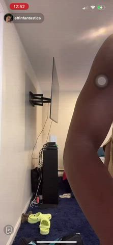 braless downblouse ebony nipple piercing nipslip small tits tiktok gif