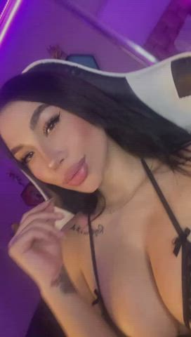 big tits latina lips gif