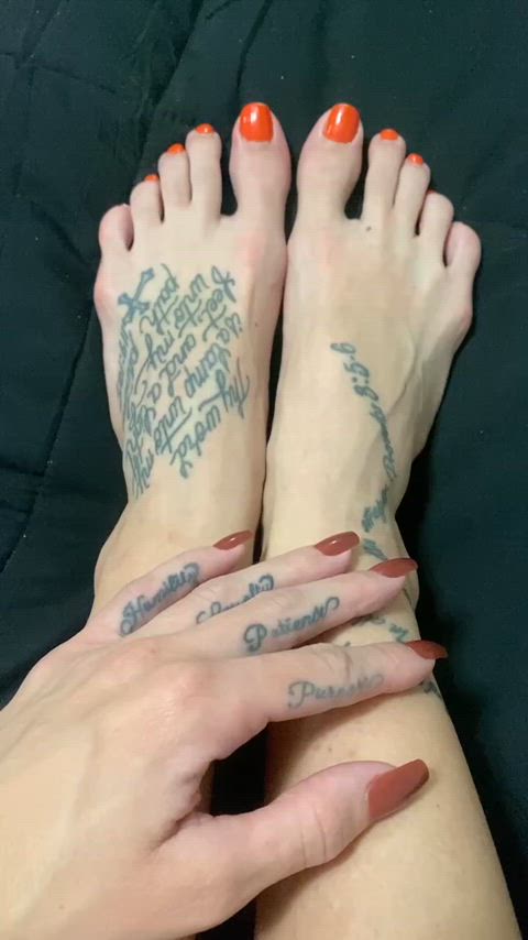 feet feet fetish foot fetish nails pretty soles tattoo tattooed toes gif