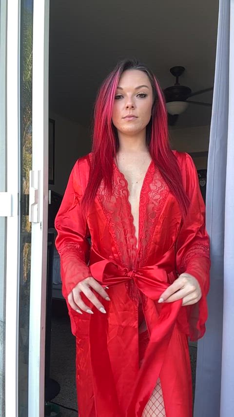 babe lingerie onlyfans redhead slow motion tease tits gif