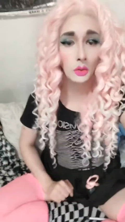 bimbo bimbofication sissy trans gif