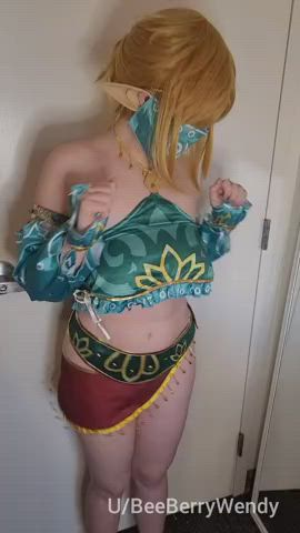 big tits cosplay elf gif