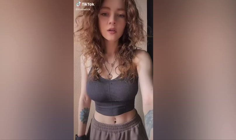 TikTok Curly Hair Tits Teen gif