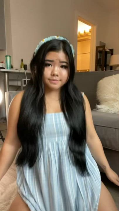 Asian Cute Dress Small Tits Teen TikTok gif