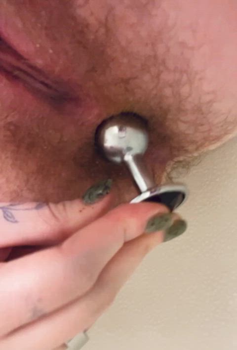 pushing in my butt plug 