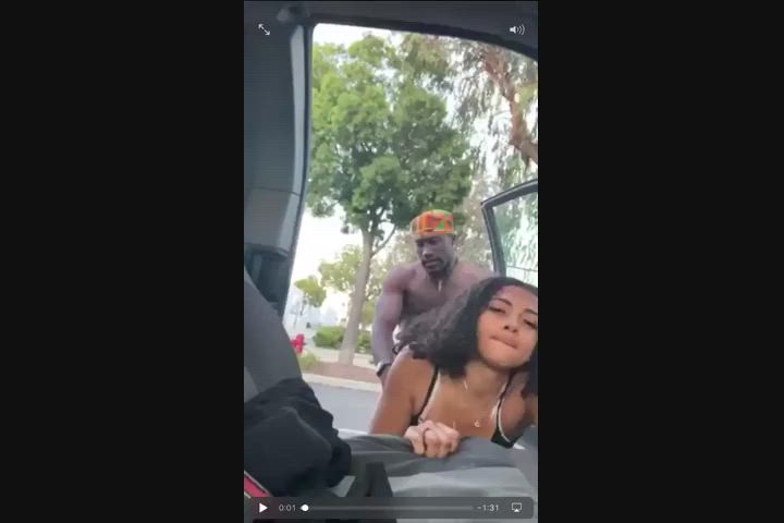 Lightskin babe getting fucked in public