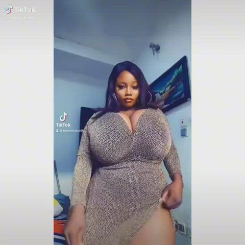 Busty Dress Huge Tits gif