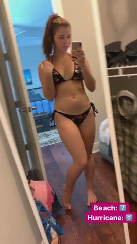 18 Years Old Ass Bikini Gamer Girl Non-nude Tease Teen Tits White Girl gif