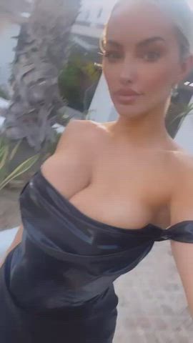 Big Tits Dress Jiggling gif