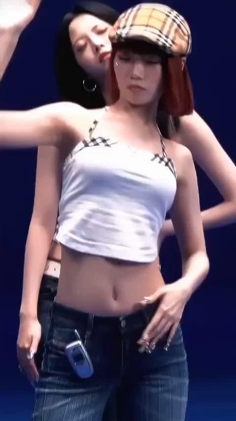 abs asian big tits bouncing tits dancing fake tits korean short hair kpop gif