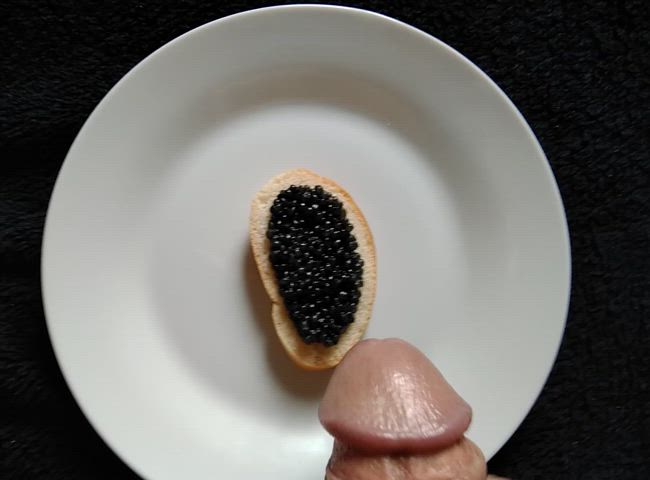 Cum on Russian black caviar (there are also photos)