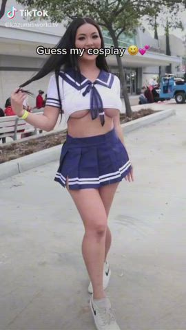 Asian Cosplay Schoolgirl gif