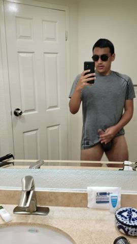 Ass Gay Glasses Masturbating Mexican Mirror Solo T-Shirt Teen gif