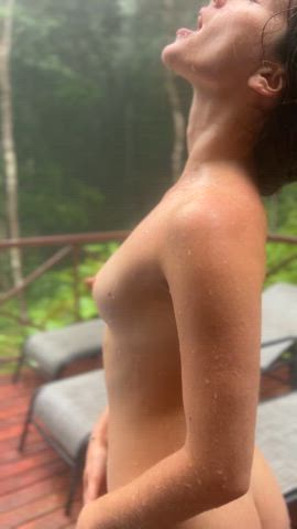 Enjoying a nice rain shower