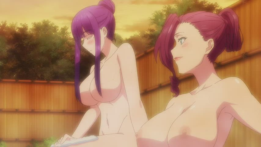 Mira Suou &amp; Akane Ryuuzouji onsen goodness [World's End Harem ep. 5]