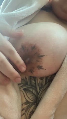 nipple play tattoo tits gif