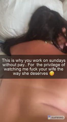 Your boss makes you work Sundays without pay so he can have free time to fuck your