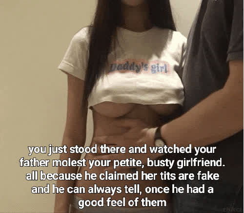 boobs caption cute dad girlfriend grabbing groping petite teen tits gif