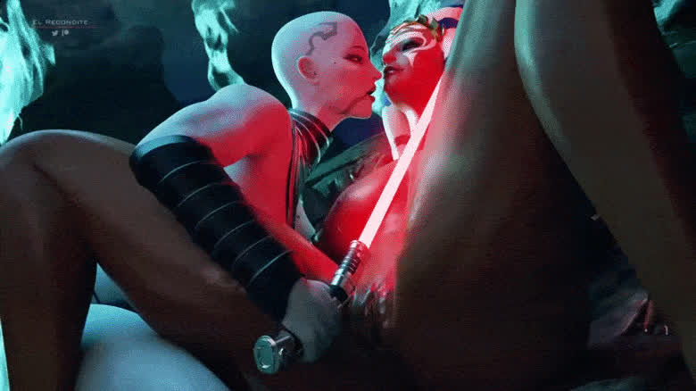 Ventress uses her dark magic on Ashoka (El-recondite)