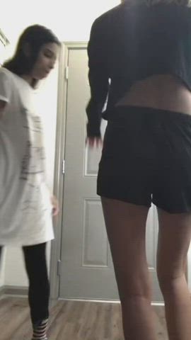 24yo Daughter and Mom Handstand Nipslips